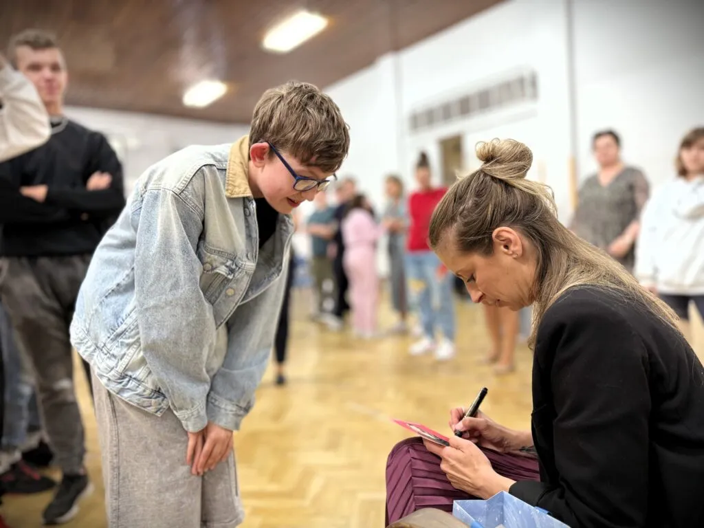 Uczniowie na spotkaniu z Magdaleną Schejba
