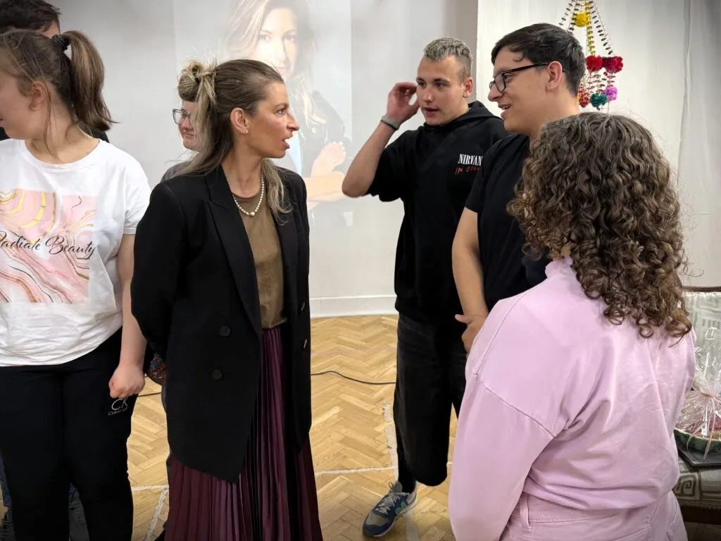 Uczniowie na spotkaniu z Magdaleną Schejba