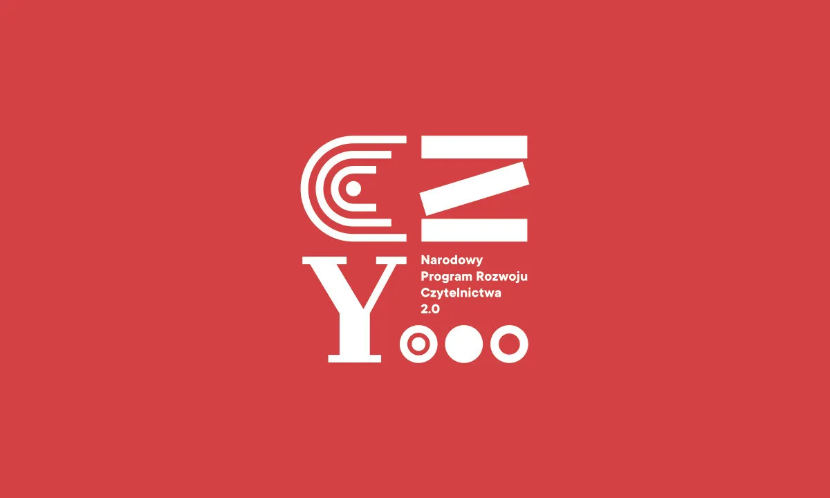 Czerwono-białe logo Narodowego Programu Rozwoju Czytelnictwa 2.0
