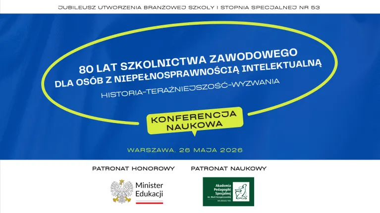 Plakat z informacją o konferencji naukowej, która odbędzie się 26 maja 2026 roku.